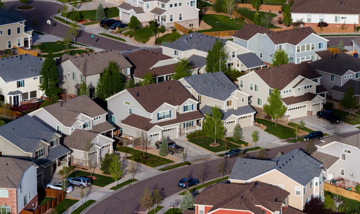 Aerial view of suburban neighborhood representing communities managed by Florida HOAs.